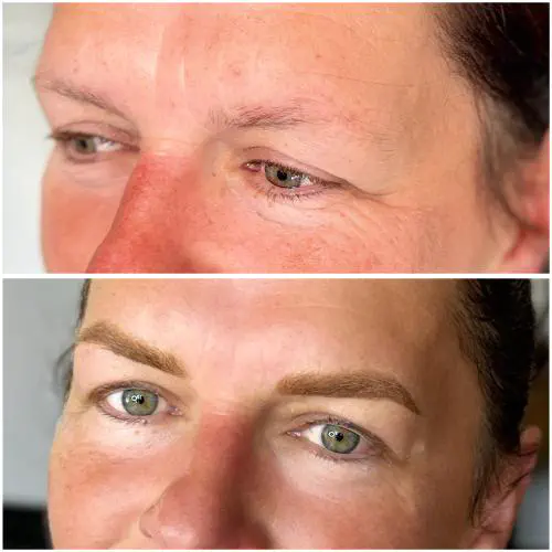 PMU Powder Brows vorher und nachher